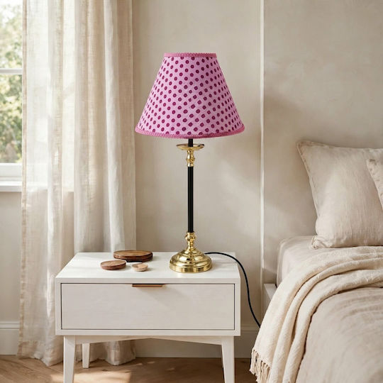 Table Lamp for E27 Socket with Pink Base