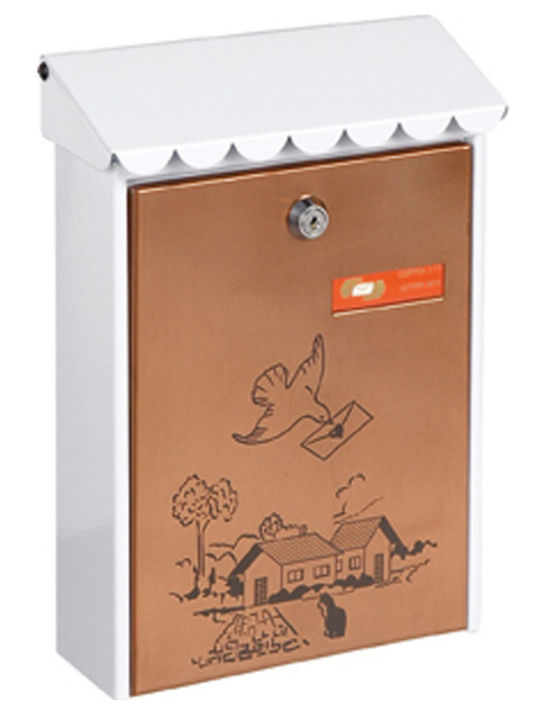 Viometal Cutie Poștală În Aer Liber Metalică În Culoare Albă 21.5x8x30cm 311L