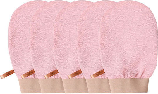 Set 5 Mănuși De Exfoliere Corporală – Îndepărtează Celulele Moarte Impuritățile Piele Netedă Moale Ideal Pentru Duș Baie Reutilizabile Roz Pristyle