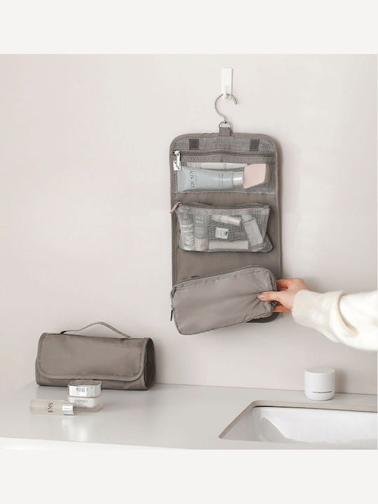 Geantă Organizator Pentru Accesorii De Igienă Și Cosmetice Cu 2 Buzunare Modulare Detasabile Folosibile Independent Prindere Rapidă Și Puternică Velcro Ideală Pentru Călătorii Vacanțe Gri Pristyle
