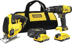 Stanley SFMCK212D2S Akkubetriebene Werkzeugsets Bohrschrauber & Stichsäge 18V mit 2 Batterien 2Ah und Tragetasche Stanley SFMCK212D2S Akkubetriebene Werkzeugsets Bohrschrauber & Stichsäge 18V mit 2 Batterien 2Ah und Tragetasche