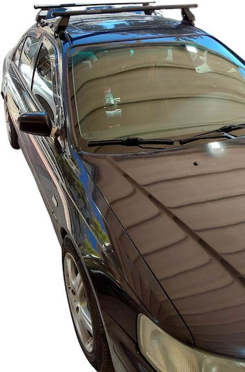Menabo Metallic Car Roof Bars for Honda Accord 1998-2003 Set with Roof Rack Legs and Lock Black