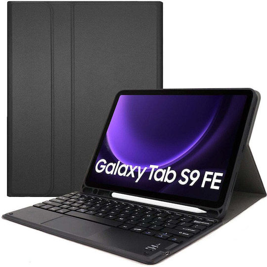 Strado Флип капак с Клавиатура Черен Samsung Galaxy Tab S9 Fe 10.9 2023