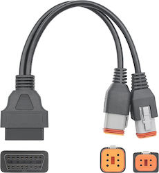 Techstar Cablu adaptor OBD2 Harley-Davidson 4 pini + 6 pini Y splitter Techstar Cablu adaptor OBD2 Harley-Davidson 4 pini + 6 pini Y splitter