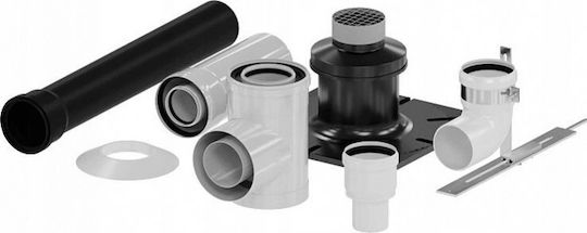 Ricom Σετ Σύνδεσης Λέβητα Zb-01 Καυσαέρια 60/100mm Μήκος 110cm