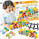 Cuburi de construit Mini Train pentru 3+ Ani 60 buc