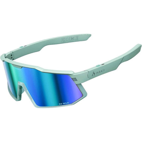 Hakii Cycling Glasses with Green Frame and Multicolour Lenses