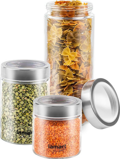Lamart Set 5 Stück Lebensmittelgläser Nudeln Getreide mit Deckel Glas Transparent 2200ml 5 Stück Lamart Set 5 Stück Lebensmittelgläser Nudeln Getreide mit Deckel Glas Transparent 2200ml 5 Stück