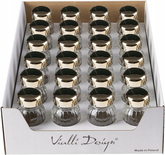 Vialli Design Gewürzgläser Glas auf Basis Goldene 24 Stück
