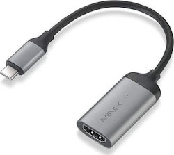 Minix USB-C Male to HDMI Female Silver Minix USB-C Male to HDMI Female Silver