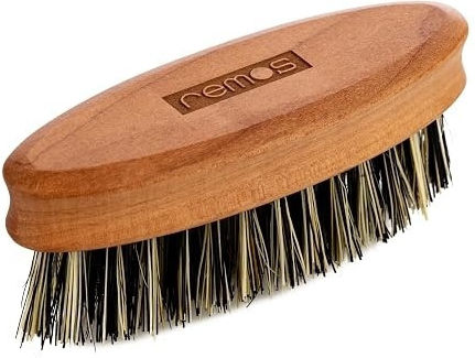 Remos Beard Care Brush 100% Vegan Plant Bristles Ergonomic Wooden Handle Styling Detangling Beard