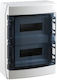 Elettrocanali Wall Mounted Waterproof Electrical Fuse Box 2 Rows 12 Elements