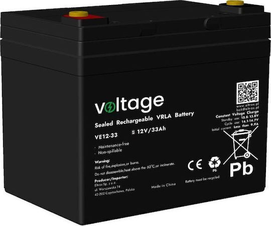 Voltage UPS-Batterie mit Gewicht 33Ah und Spannung 12V