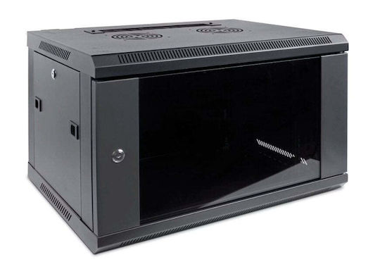 Securitynet Монтирана На Стена Рак Стойка 9U 60x45x50.3см Черна