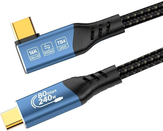 PremiumCord Cablu video USB 4 USB-C tată - Thunderbolt 3 240W Negru 1.5m