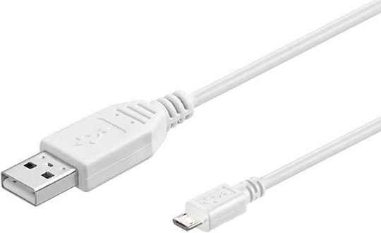 Microconnect Regular USB 2.0 To Micro USB Cable White 0.3m USBABMICRO0,30W 1 Piece