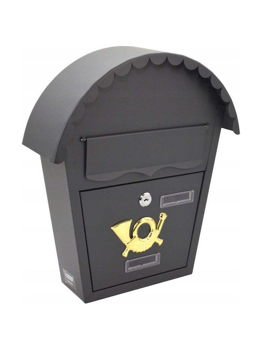 AWTools Țeavă De Șemineu Cutie Poștală Metalică Gri 32x37x10cm
