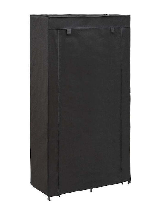 5Five Dulap Din Material Cu Fermoar Și Rafturi În Culoare Neagră 88x45x165cm