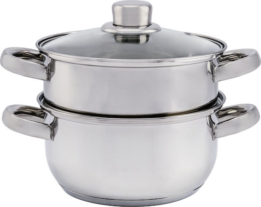 Florina Stainless Steel Shallow Steamer Pot 1.9lt / 18cm