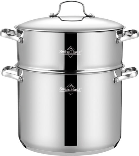 Swiss Haus Stainless Steel Shallow Steamer Pot 12lt / 24cm