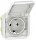 Legrand Plexo Single External Power Socket with Automatic Terminals White