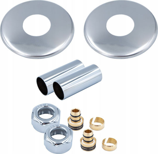 Varioterm Set de Acoperire pentru Corpul Radiatorului Rozetă Simplă pentru Țeavă Pex 3/4" Cromat