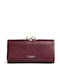 Rose Detail Large Leather Women's Wallet Red