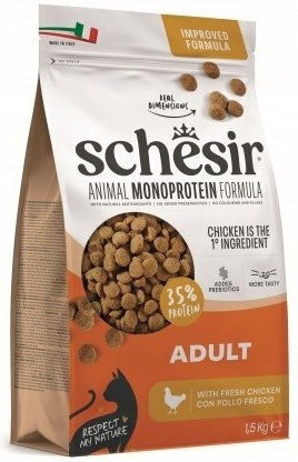 Schesir Dry Cat Food for Adult Cats with Chicken 1.5kg