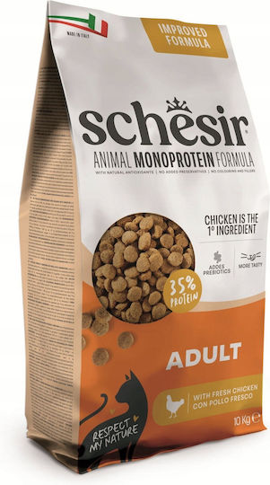 Schesir Monoprotein Ξηρά Τροφή για Ενήλικες Γάτες με Κοτόπουλο 10kg