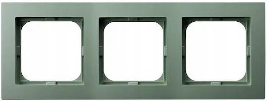 Ospel Wechselrahmen für Schalter 3 Positionen Horizontal in Grün Farbe R-3G/84