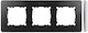 Kontakt-Simon Switch Frame 3 Positions Horizontal Placement in Grey Colour 8200630-038