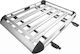 Aluminum Roof Cargo Basket Double Rail 140x100cm Silver