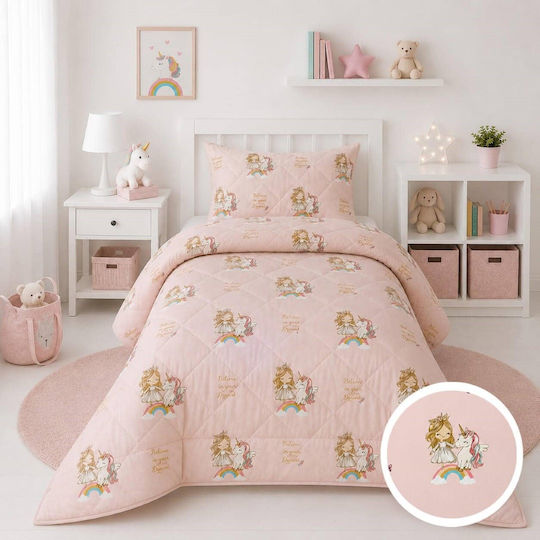 Astron Italy Kinderbettdecke Einzel mit Mikrofaserfüllung Einhorn 160x240cm