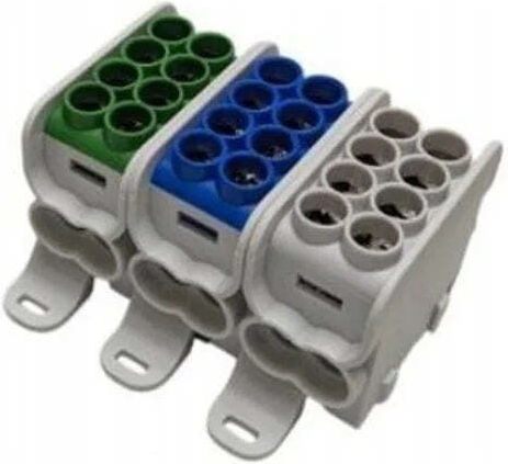 Bloc De Distribuție Morek Hlak25 Mag 3p Gri Albastru Verde 2xal/cu 25mm+16mm 1000vac/1500vdc Mag3251abg