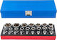 Forsage Set Sockets 1/4'' & 1/2'' 25 Pieces Hexagon 4-32mm