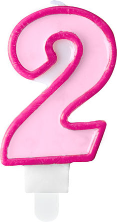 Geburtstagskerzen Rosa 2 Stück Pink 7 cm Höhe