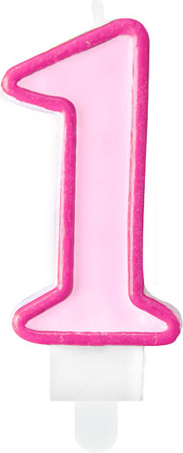 Geburtstagskerzen Rosa 1 Pink 7 cm Höhe