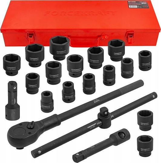 Forcekraft Forcekraft Ratschen- und Steckschlüssel-Set 3/4" 21 Stück
