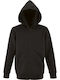 Damen Sweatshirt Strickjacke mit Kapuze Schwarz