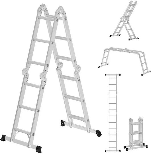 Songmics Scară Multifuncțională Din Aluminiu Cu Înălțime Maximă De 3.2m