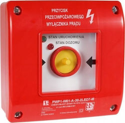 Spamel Manual Fire Switch Button Pwp1 1nc Hammer Cnbop Certificate 2led Green Red 230v
