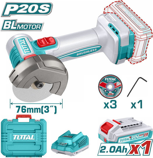 Total TAGLI207625E Мини 76mm На батерия Brushless 1x2Ah