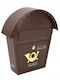 AWTools Țeavă De Șemineu Cutie Poștală Metalică În Culoare Maro 32x37x10cm