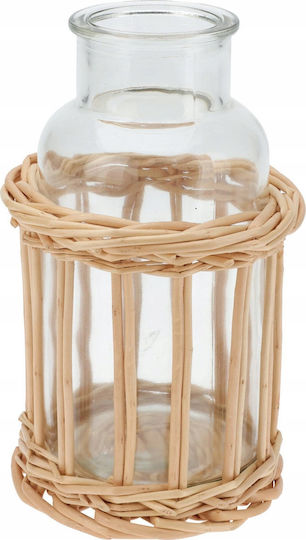 Home&Styling Collection Decorative Wicker Vase Home Brown Φ11xH11cm