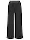 Pantaloni Largi Dama High Rise În Croială Lejeră Negru