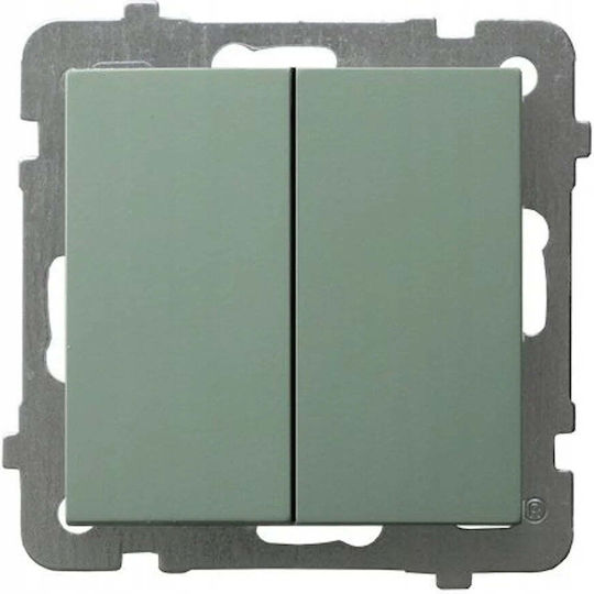 Ospel Recessed Wall Switch Double Without Frame Aller Retour Green