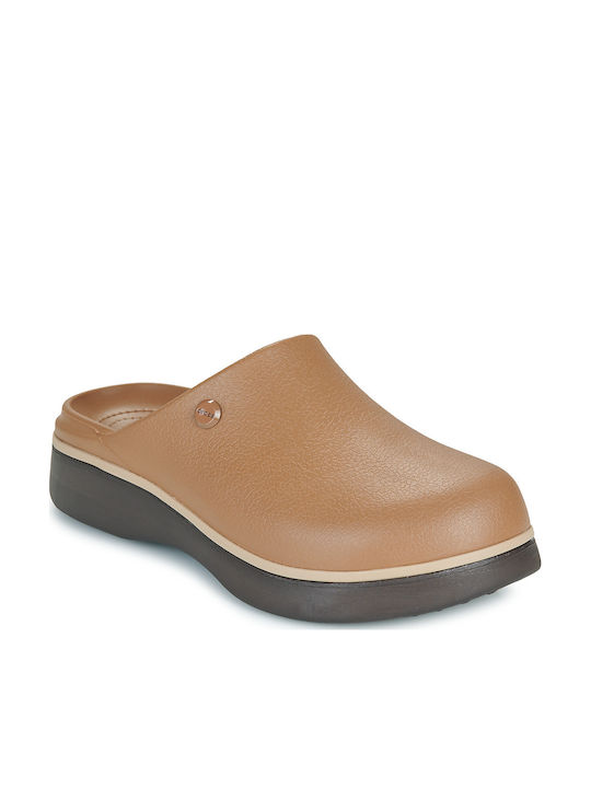 Crocs Dylan Γυναικεία Σαμπό Καφέ