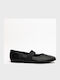 Women's Ballerina Shoes with Strap Black