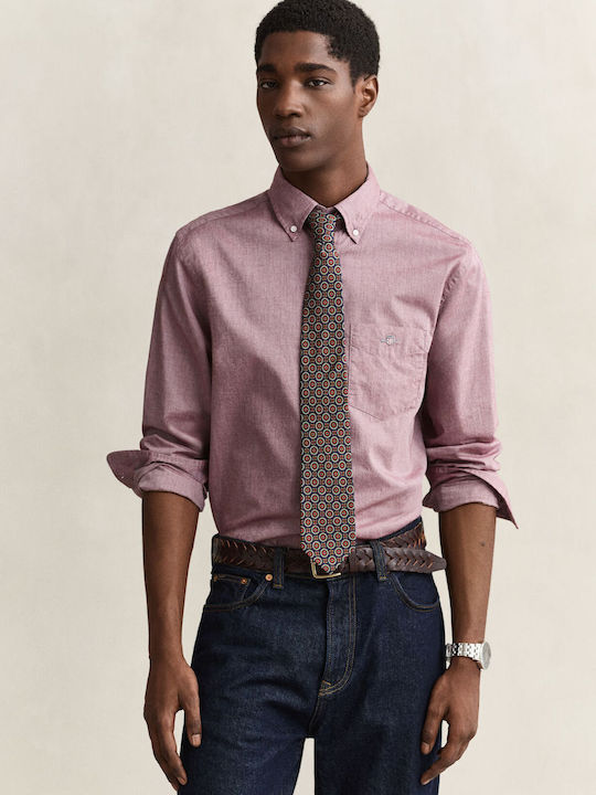 Gant Long Sleeve Shirt in Regular Fit Burgundy