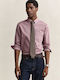 Long Sleeve Shirt in Regular Fit Burgundy